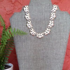 Collectible Coro Choker Necklace Basket Weave Pattern on Silver Tone 12"